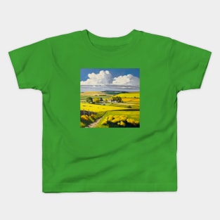 Countryside Scene with Farmhouse Kids T-Shirt